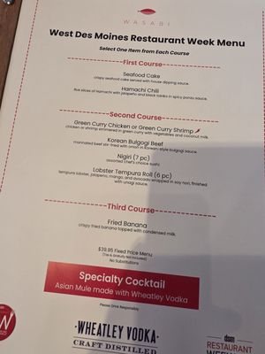 Menu photo 1 Wasabi West Des Moines West Des Moines, IA Menu photo 1 Wasabi West Des Moines West Des Moines, IA