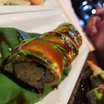Sushi Fish Attack - Caterpillar.... tempura shrimp, real crab, krab, cucumber, avocado, eel sauce (this one was my favorite) - Sushi Bars Near Me - San Diego, California Sushi Fish Attack - Caterpillar.... tempura shrimp, real crab, krab, cucumber, avocado, eel sauce (this one was my favorite) - Sushi Bars Near Me - San Diego, California