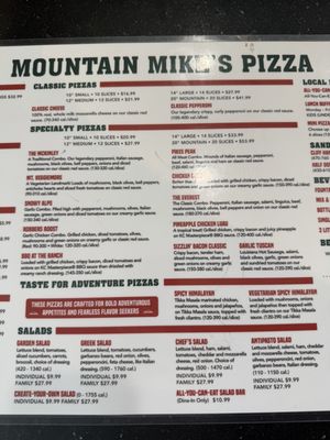 Menu photo 2 Mountain Mike's Pizza Jurupa Valley, CA Menu photo 2 Mountain Mike's Pizza Jurupa Valley, CA
