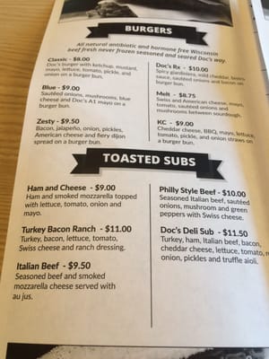 Menu photo 4 Doc's Beloit, WI