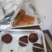 Photo of Kings Family Restaurant & Catering - Newark, NJ, United States. Catered Crab cakes and pancakes