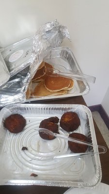 Photo of Kings Family Restaurant & Catering - Newark, NJ, US. Catered Crab cakes and pancakes