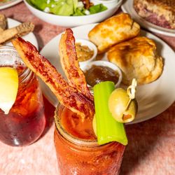 Ella Mae's Diner - Bloody Mary with bacon at Ella Mae's