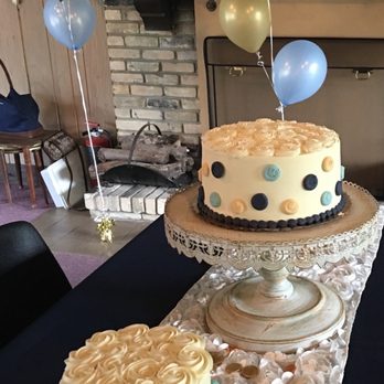 Simma's Bakery - Our sons' 1st and "Golden" birthday.  we ordered a navy, baby blue and gold color theme.  Smash cake and serving size cake. - Bakeries Near Me - Wauwatosa, Wisconsin
