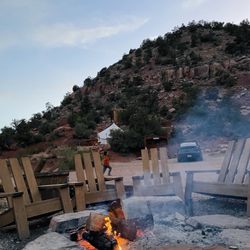 Zion Glamping Adventures - Seating area by campfire