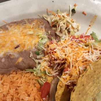 Fuego Azteca - My Taco Bell tacos, refried beans from a can, and questionable, odd tasting cabbage "salad." Yep...that thing on the side near the beans... - Mexican Near Me - Fraser, Colorado
