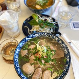 Bun Bo Hue (top) and Pho Dac Biet (bottom)