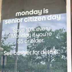 TJ Maxx - Senior Citizen Discount Day on Mondays