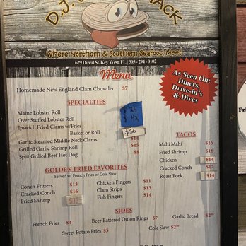 DJ's Clam Shack - Menu - Seafood Near Me - Key West, Florida