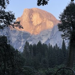 Yosemite Valley Floor Tour - Gorgeous view of Half Dome at sunset.