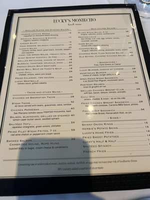 Menu photo 8 Luckys Steakhouse Montecito, CA