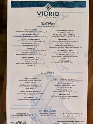 Menu photo 3 Vidrio Raleigh, NC
