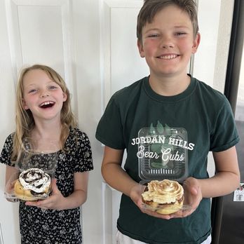Yelp Elite Week: Batch Baked Goods - My kids with an Oreo roll and a cinnamon cream cheese roll - Yelp Events Near Me - Riverton, Utah Yelp Elite Week: Batch Baked Goods - My kids with an Oreo roll and a cinnamon cream cheese roll - Yelp Events Near Me - Riverton, Utah
