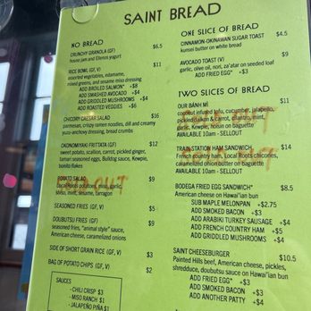 Saint Bread - Menu - Bakeries Near Me - Seattle, Washington