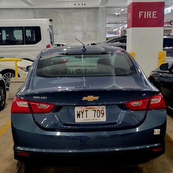 Dollar Car Rental - Chevy Malibu Blue Sedan Trunk Side (08/11/24). #DollarRentACar #CarRental #Honolulu #Oahu #Hawaii #Airport #Travel - Car Rental Near Me - Honolulu, Hawaii