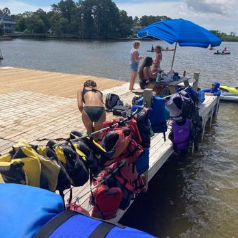 Northbeach Water Sports - The staff area and jetski onboarding/offloading zone. We had riders of all sizes and everyone had a life jacket that fit perfectly - Rafting/Kayaking Near Me - Corolla, North Carolina Northbeach Water Sports - The staff area and jetski onboarding/offloading zone. We had riders of all sizes and everyone had a life jacket that fit perfectly - Rafting/Kayaking Near Me - Corolla, North Carolina