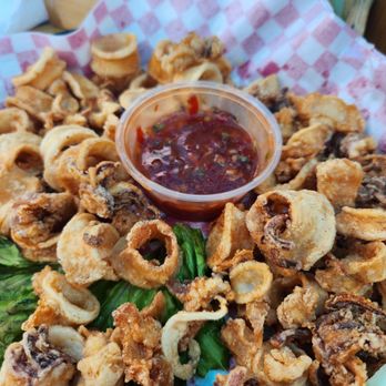 Bum Rogers - Calamari Thai glaze - Seafood Near Me - Seaside Park, New Jersey Bum Rogers - Calamari Thai glaze - Seafood Near Me - Seaside Park, New Jersey