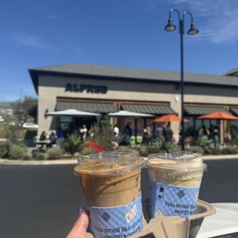 Alfred Coffee - World famous Vanilla Latte on the left and Espresso cloud cream organic dairy on the right! Both delicious! - Coffee & Tea Near Me - Porter Ranch, California Alfred Coffee - World famous Vanilla Latte on the left and Espresso cloud cream organic dairy on the right! Both delicious! - Coffee & Tea Near Me - Porter Ranch, California