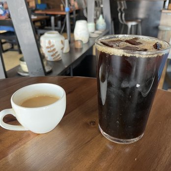 Kaffeine Coffee - Espresso shot and an iced coffee - Coffee & Tea Near Me - Indianapolis, Indiana