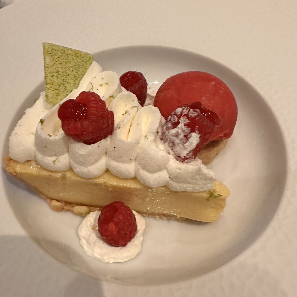 C2 Steak & Seafood - Key Lime Pie with fresh raspberry sorbet - Steakhouses Near Me - Brooks, California