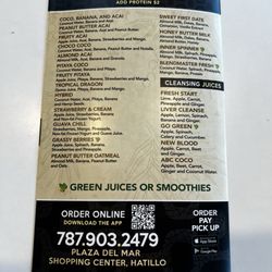 Acai Express - Smoothies menu