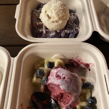 Milk Tea People - Top is coconut ube and bottom is blueberry lemon Waf-Chi - Tea Rooms Near Me - Denver, Colorado Milk Tea People - Top is coconut ube and bottom is blueberry lemon Waf-Chi - Tea Rooms Near Me - Denver, Colorado