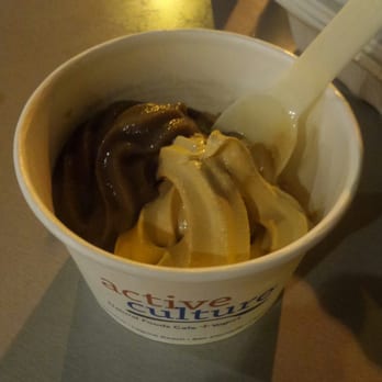 Active Culture - A shot of their delicious frozen yogurt. Salted caramel and cookies n cream. Yum yum! - Vegetarian Near Me - San Clemente, California