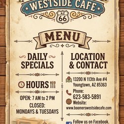 Welcome, front cover of menu.