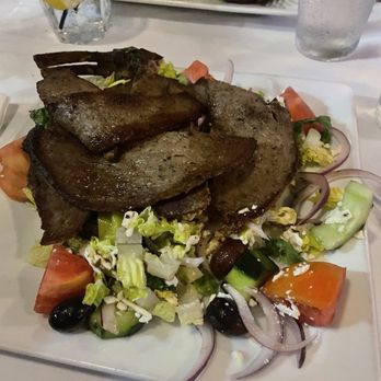 Rafina Greek Taverna - Gyro meat over Greek Salad - Greek Near Me - Boca Raton, Florida Rafina Greek Taverna - Gyro meat over Greek Salad - Greek Near Me - Boca Raton, Florida