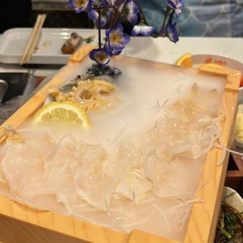 Flaming Mountain Hot Pot - Geoduck Sashimi Platter Complementary Promotion! - Hot Pot Near Me - Brooklyn, New York