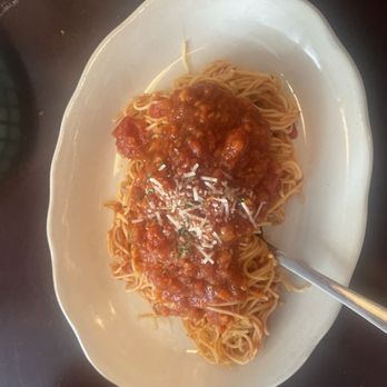 Petrella's Italian Cafe - Angel hair with meat sauce - Italian Near Me - Pensacola, Florida Petrella's Italian Cafe - Angel hair with meat sauce - Italian Near Me - Pensacola, Florida