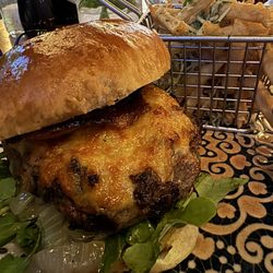 Serrano's Meat House - Urban burger with parm fries.