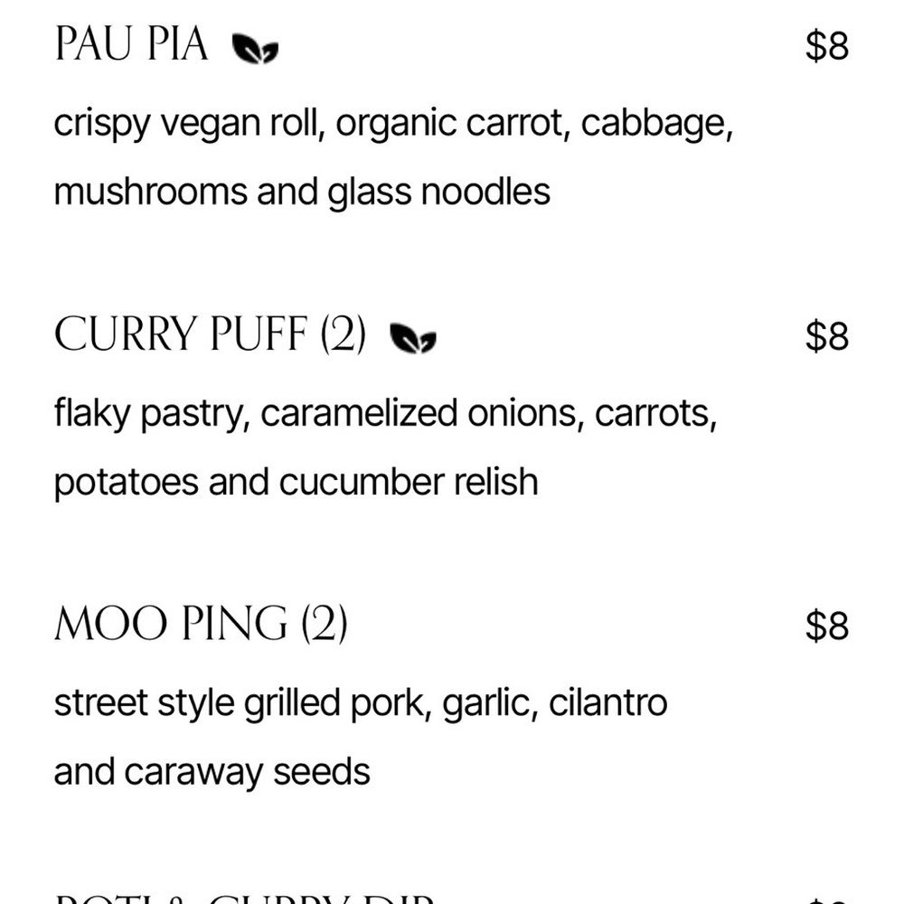Happy hour menu