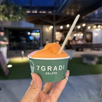 7Gradi - single raspberry dark chocolate and tangerine vegan gelato - Gelato Near Me - Honolulu, Hawaii