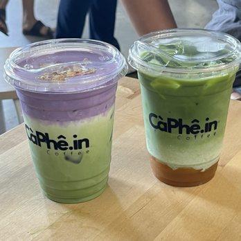 CaPhein  Coffee - ube matcha and peach matcha - Coffee & Tea Near Me - Austin, Texas