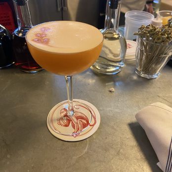 Old Mill Inn - Carrot sour cocktail - Seafood Near Me - Mattituck, New York Old Mill Inn - Carrot sour cocktail - Seafood Near Me - Mattituck, New York