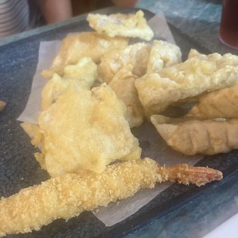 Izumi - This tempura plate was rubbery or barely fried. They have a video continuing to advertise quality but most of this stuff is store bought. - Japanese Near Me - Gulfport, Mississippi