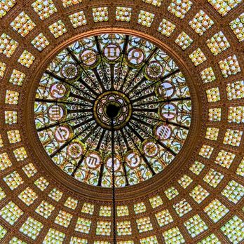 Chicago Cultural Center - Tiffany glass globe, there's two in the center - Cultural Center Near Me - Chicago, Illinois
