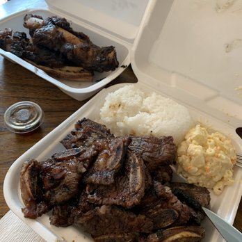 Matiki Island Barbecue - Kalbi plate + extra meat ($3) and 3 extra beef ribs! Yummmm - Hawaiian Near Me - Fullerton, California Matiki Island Barbecue - Kalbi plate + extra meat ($3) and 3 extra beef ribs! Yummmm - Hawaiian Near Me - Fullerton, California