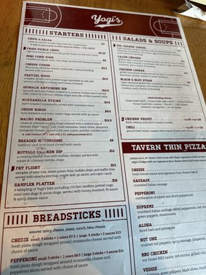 Menu photo 2 Yogi’s Bar & Grill Bloomington, IN Menu photo 2 Yogi’s Bar & Grill Bloomington, IN