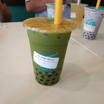 T4 Modesto Tea For U - Matcha w/ fresh milk and large pearls. - Bubble Tea Near Me - Modesto, California