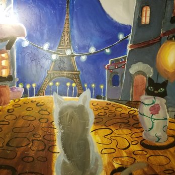 The Cat Cafe - The mural in the bathroom - Coffee & Tea Near Me - San Diego, California The Cat Cafe - The mural in the bathroom - Coffee & Tea Near Me - San Diego, California