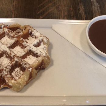 Medina Cafe - Mini waffle with lavender-infused milk chocolate - Breakfast & Brunch Near Me - Vancouver, British Columbia