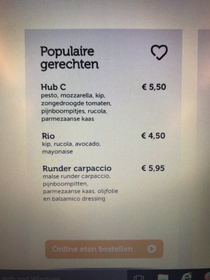 Menu photo 2 Sandwich Hub Schiphol-Rijk, NH