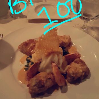 Bin 100 Restaurant - Munk fish with seared shrimp, a potato puree, and a lobster reduction. HIGHLY RECOMMEND - Italian Near Me - Milford, Connecticut
