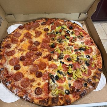 West Grove Pizza - Half pepperoni, half with olives and pepprocini's and pepperoni. - Beer, Wine & Spirits Near Me - Garden Grove, California West Grove Pizza - Half pepperoni, half with olives and pepprocini's and pepperoni. - Beer, Wine & Spirits Near Me - Garden Grove, California