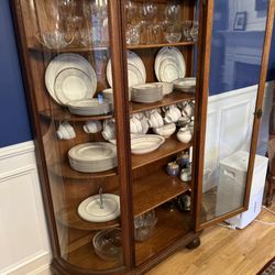 Green Woodworking and Restoration - The cabinet repaired to its original glory, better than ever!