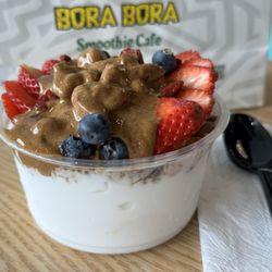 Bora Bora Smoothie Cafe - Side view of coconut bowl