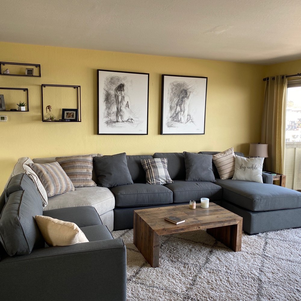 Living Spaces - Our fantastic two toned couch- that we didn't order that way - Furniture Stores Near Me - San Leandro, California Living Spaces - Our fantastic two toned couch- that we didn't order that way - Furniture Stores Near Me - San Leandro, California