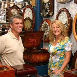 Sutter Creek Music Box Company - Standing next to a large Disk Player in the Clock room.